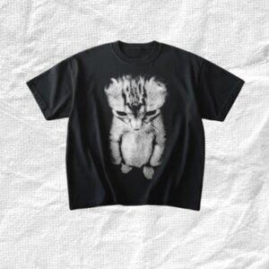Sad Kitten Meme Standing Cat T-Shirt 100% Cotton
